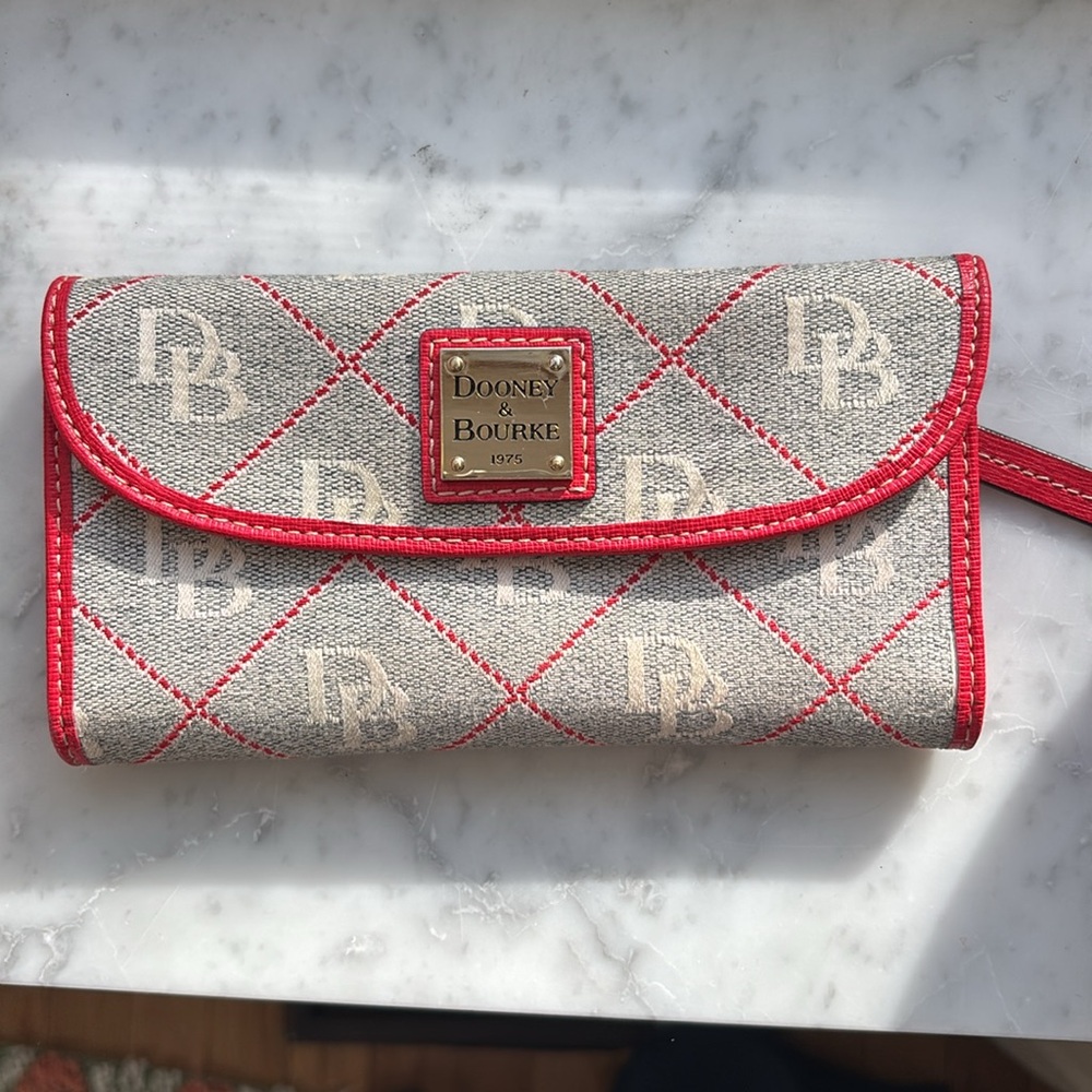 Dooney & Bourke Red and Gray Wallet Gently Used, Orig Tag $118